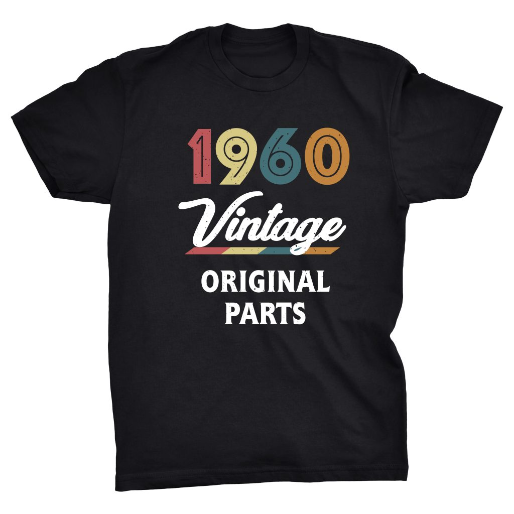 Vintage Year 1960 Original Parts Sixties Birthday T-shirt - Viper Clothing
